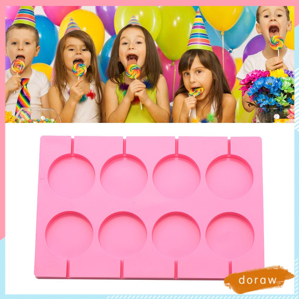 Khuôn Silicone Làm Kẹo Mút Hình Tròn Lớn