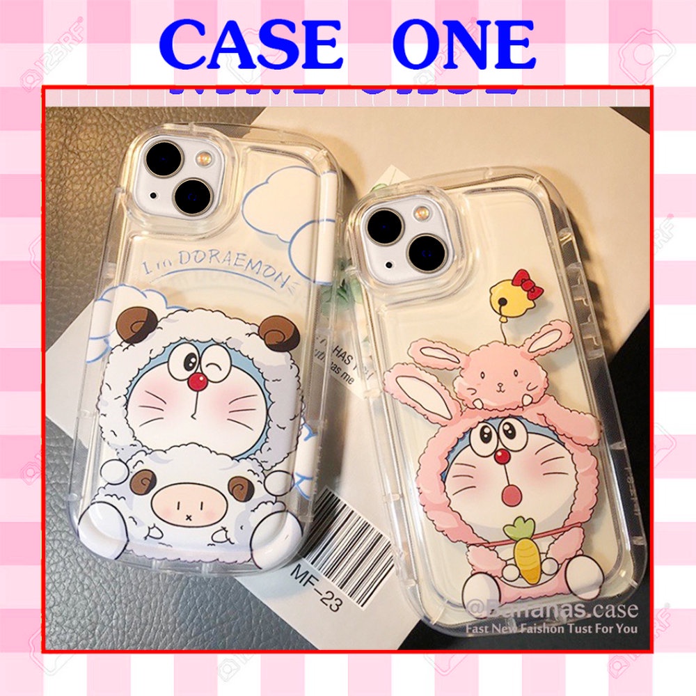 Ốp Điện Thoại TPU trong gân in hình doremon Silicone Mềm Trong Suốt Chống Sốc Cho IPhone 1411 12 Pro XS 7 8 Plus Caseone