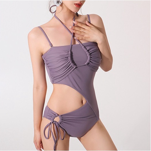 1 Bộ Đồ Bơi Một Mảnh Màu Trơn Phong Cách Hàn Quốc Nhật Bản Quyến Rũ Cho Nữ