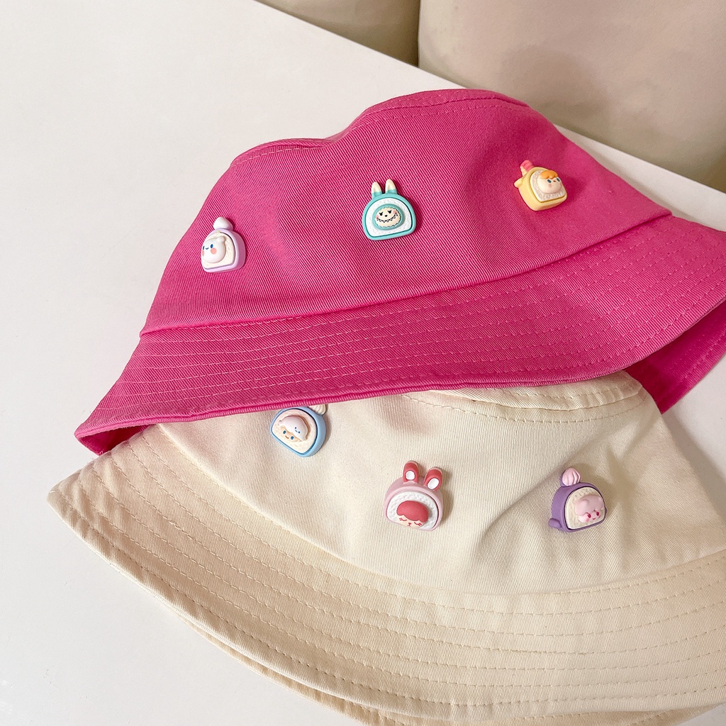 Mũ Bucket In Hình Thỏ Hoạt Hình 3D Dễ Thương Phong Cách Hàn Quốc Cho Trẻ Em