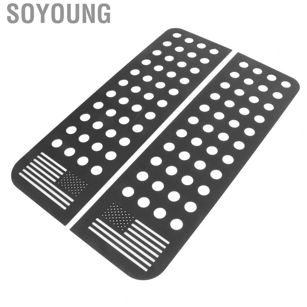 Soyoung 2 Pcs Rear Door Window Decals Aluminium Alloy Glass Panel Trim Flag Strip  for Wrangler JK Unlimited 2007 2008-2017