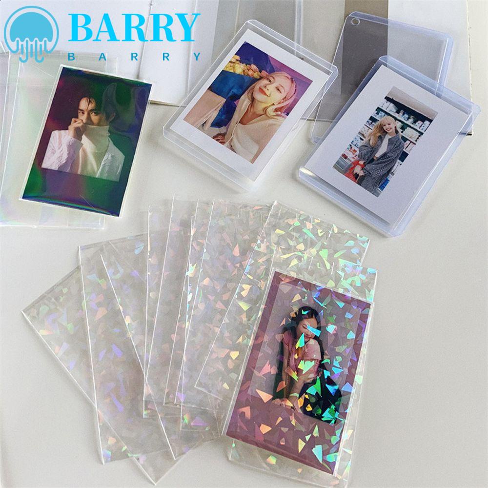 Tấm Phim Dán Bằng Nhựa Trong Suốt Họa Tiết Trái Tim Holographic|Miếng Dán Bảo Vệ Thẻ Gãy Bằng Sequin Laser Hình Ngôi Sao