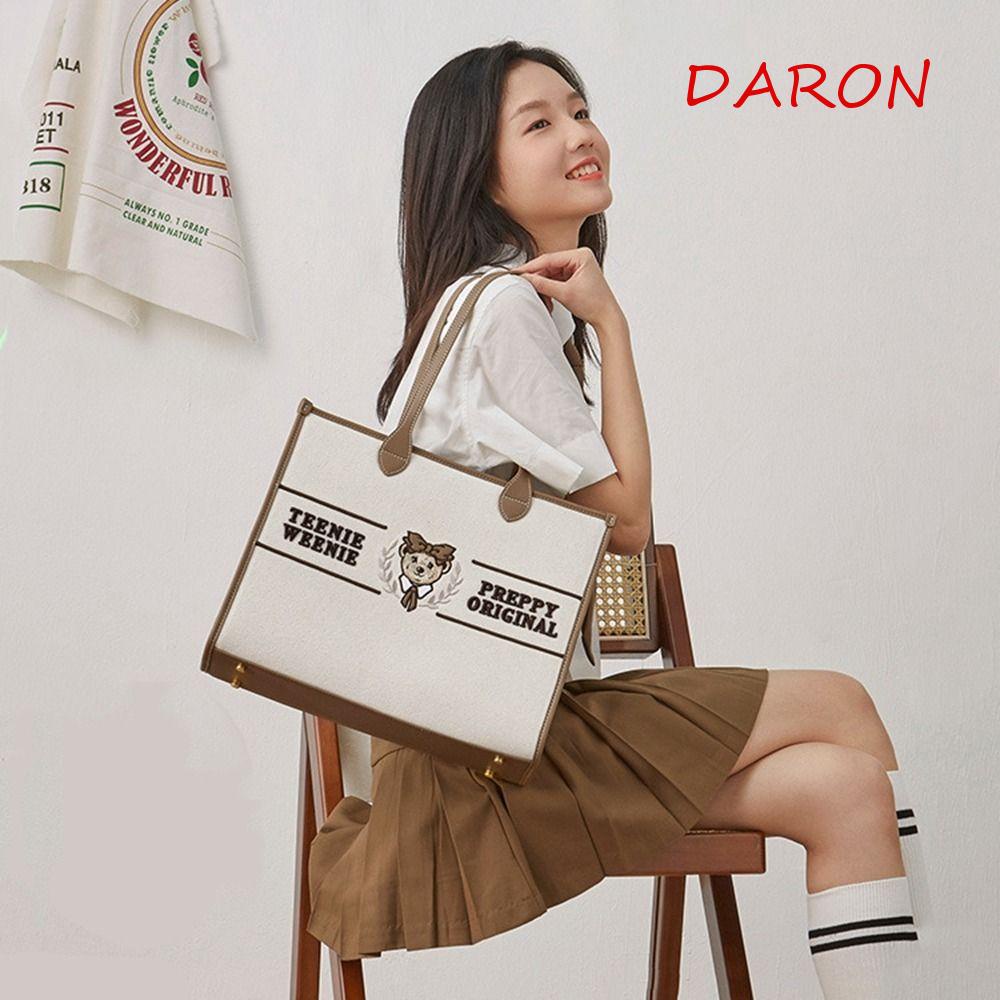 Túi Tote Đeo Vai / Xách Tay Gọn Nhẹ In Họa Tiết Gấu TW Sức Chứa Lớn Thời Trang Cho Nữ