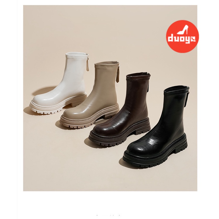 Giày Bốt Martin Anh Quốc Đế Dày Cổ Thấp Có Khóa Kéo Phong Cách Thời Trang Anh Quốc Mới 2022 Cho Nữ Giày Bốt Cổ Thấp Thời Trang Cá Tính Cho Nữ