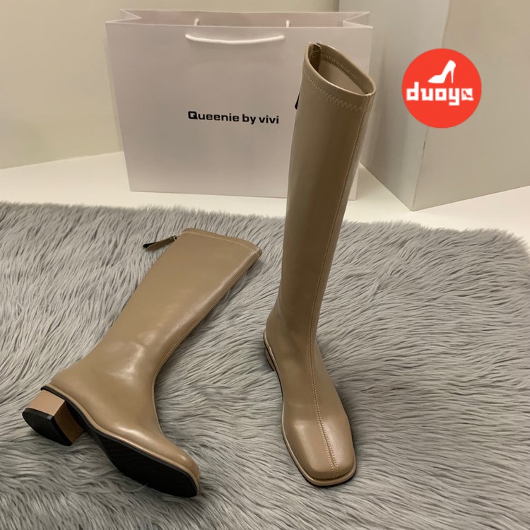 Đôi Giày Bốt Da PU Đế Thấp Lót Lông Cừu Dày Dặn Phối Khóa Kéo Thời Trang Thu Đông 2022 Cho Nữ (Hàng Có Sẵn) 3cm Gót Chân Mùa Đông Miễn Phí Vận Chuyển