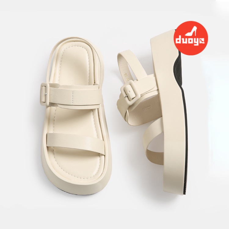 Duoya Giày Sandal Đế Xuồng Mùa Hè Thiết Kế Niche Cho Nữ Miễn Phí Vận Chuyển