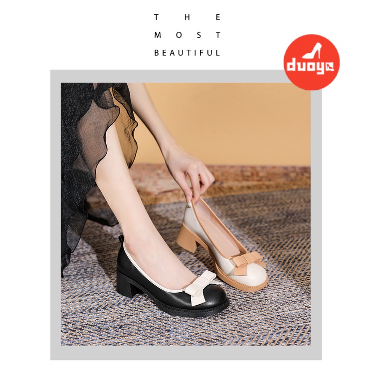Duoya Tóc Thẳng ~ [Hàng Có Sẵn] Giày Cao Gót Mary Jane Cao Gót Thiết Kế Một Phần Miễn Phí Vận Chuyển