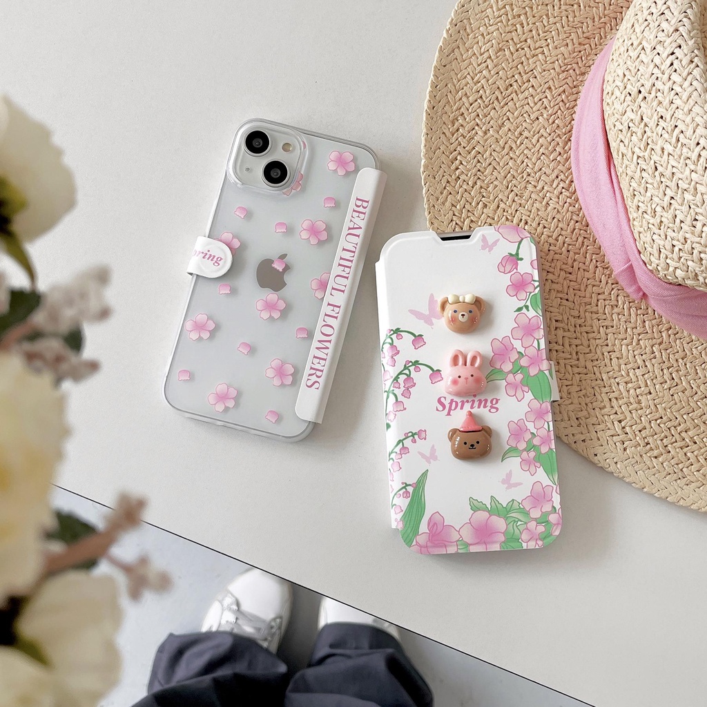 Ốp Điện Thoại tpu Dẻo Trong Suốt Họa Tiết Hoạt Hình Bông Hoa Dễ Thương Cho iPhone 14 13 12 11 PRO MAX