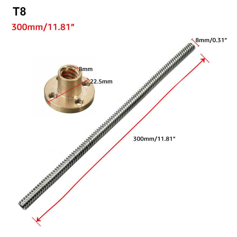 Ốc Vít T8 8mm Bằng Đồng Thau Bền Bỉ Chuyên Dụng