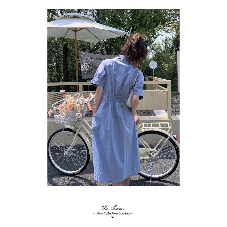 Đầm Sơ Mi Cổ Polo Thời Trang Pháp Quý Phái Dành Cho Nữ 2023