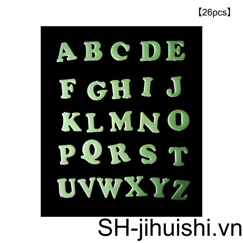 Bộ 26 Miếng Dán Tường Trang Trí Dạ Quang Hình Chữ Cái DIY