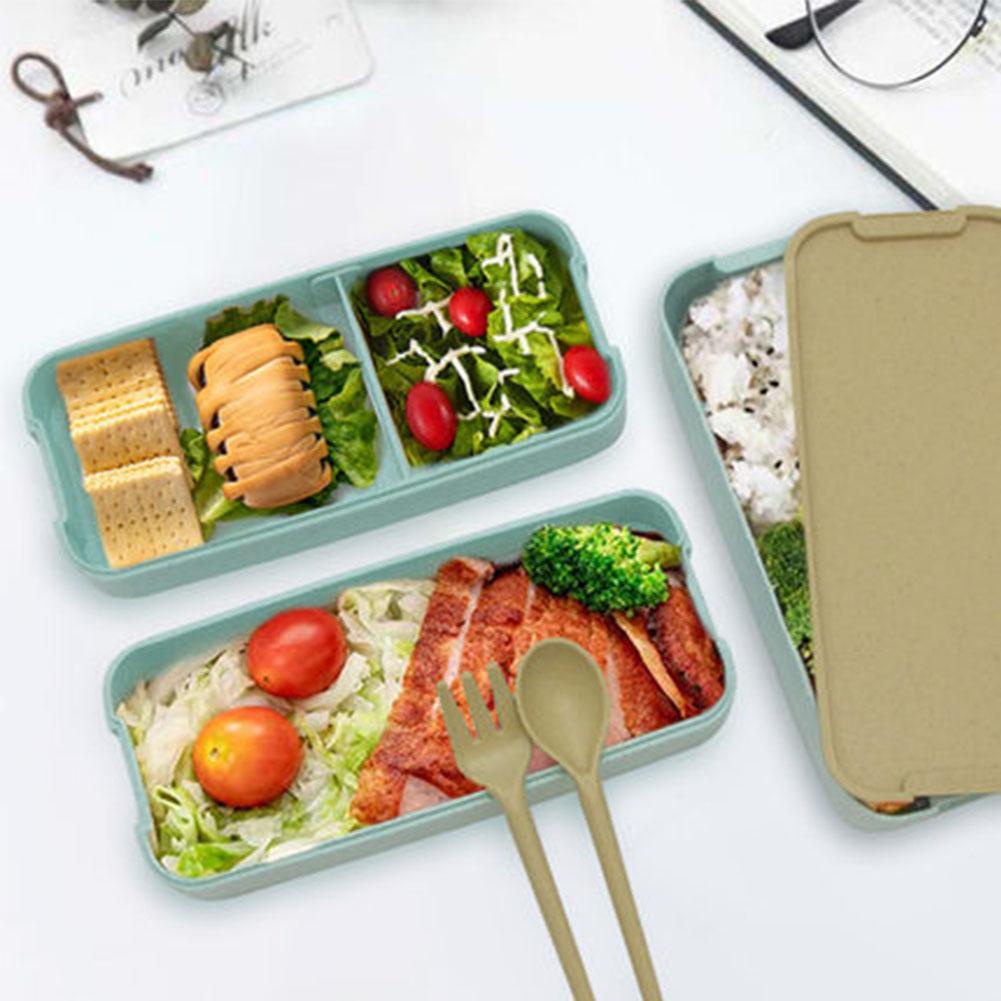 Hộp Đựng Cơm Trưa Nhiều Tầng Bằng Nhựa Lúa Mạch Phong Cách Nhật Bản J5J3