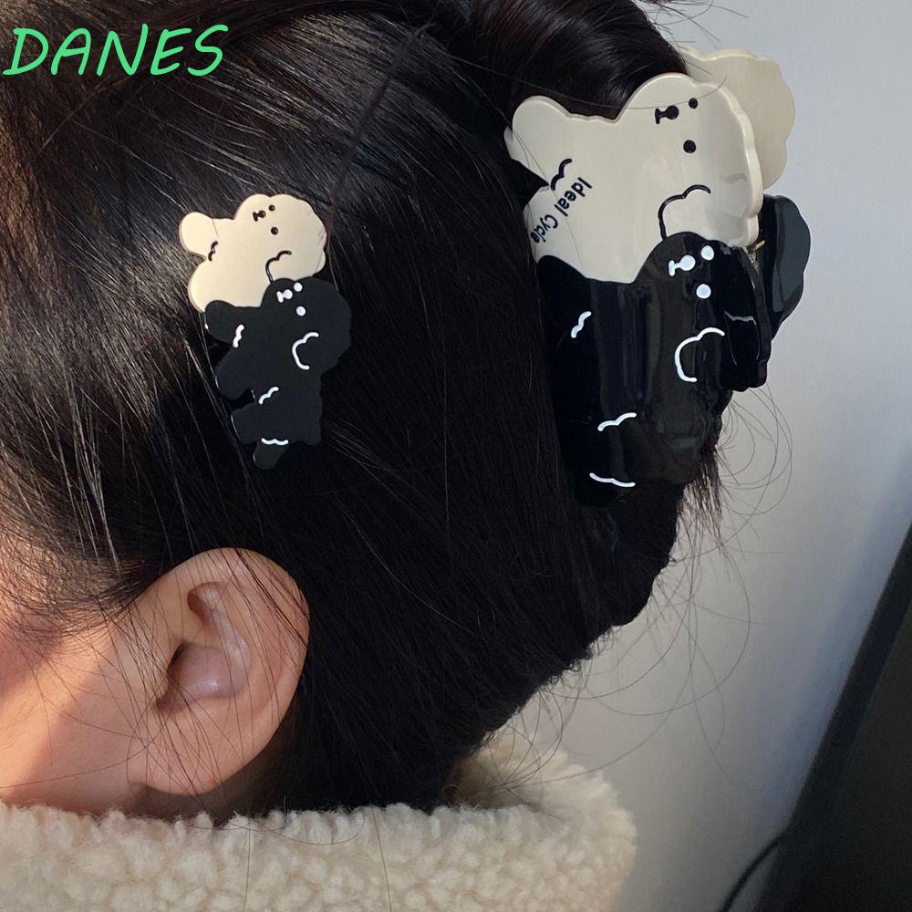 Kẹp Tóc Đuôi Ngựa Cỡ Lớn In Chữ Dannie Acetate Dễ Thương Phong Cách Hàn Quốc