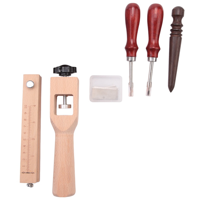 Máy cắt dây da 4 miếng Bộ cắt dây da có thể điều chỉnh Bộ cắt dây đeo với các công cụ đánh bóng để cắt thủ công tự làm