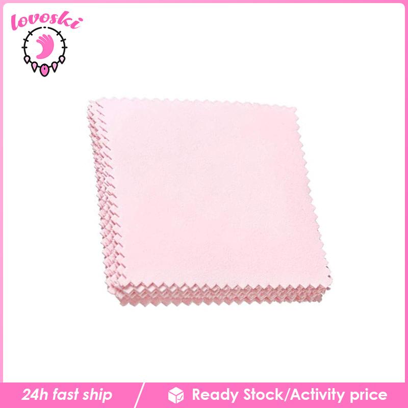 [Lovoski] Bộ 10 Khăn Lau Chùi Đánh Bóng Trang Sức Nhẫn Bạc