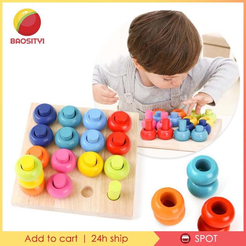 [Baosity1] Bảng Gỗ Xếp Chồng Lên Nhau Giáo Dục Cho Bé Mẫu Giáo