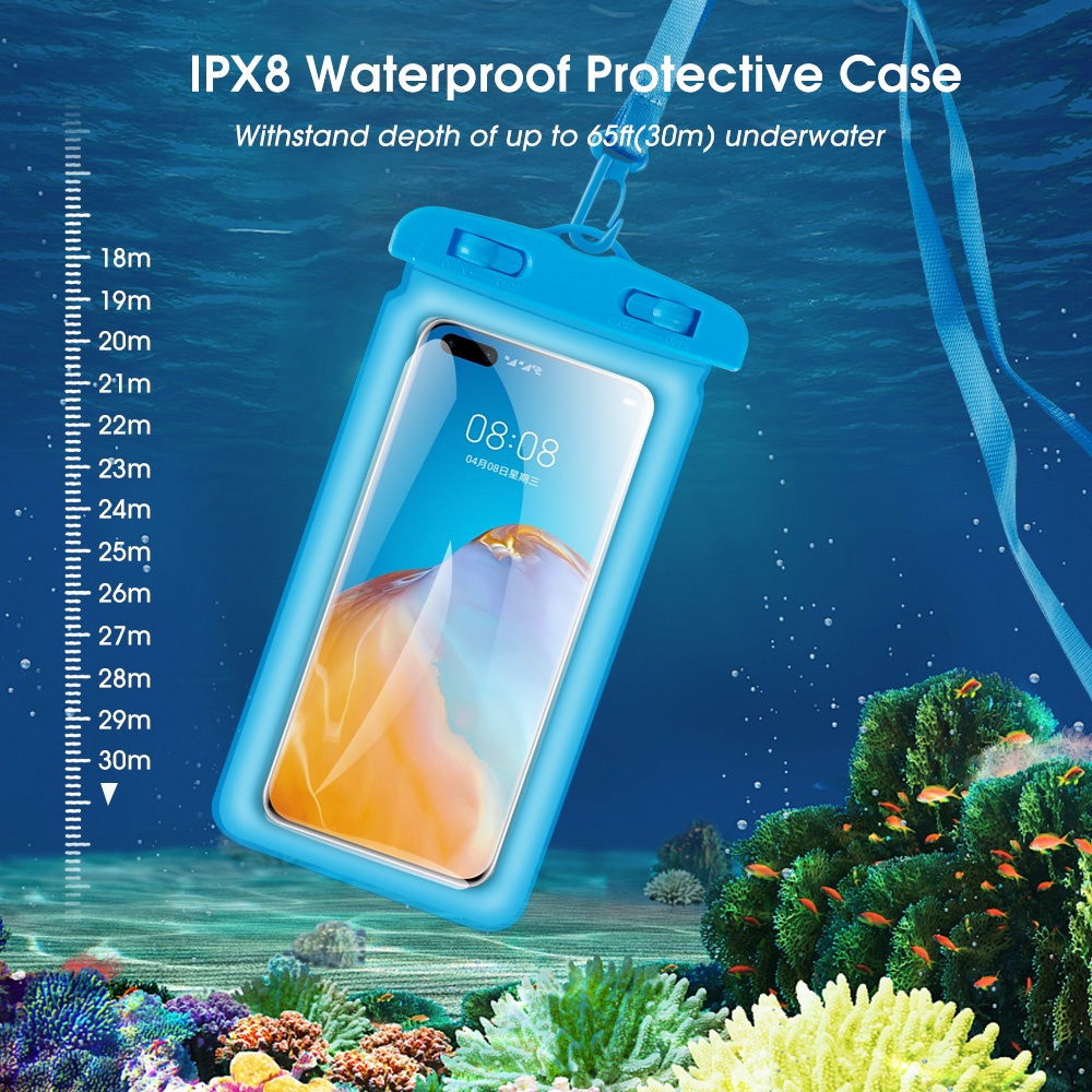 Túi Khí Nổi PVC Trong Suốt Chống Bụi Chống Nước In Hoạt Hình Dễ Thương Thông Dụng Bảo Vệ Điện Thoại