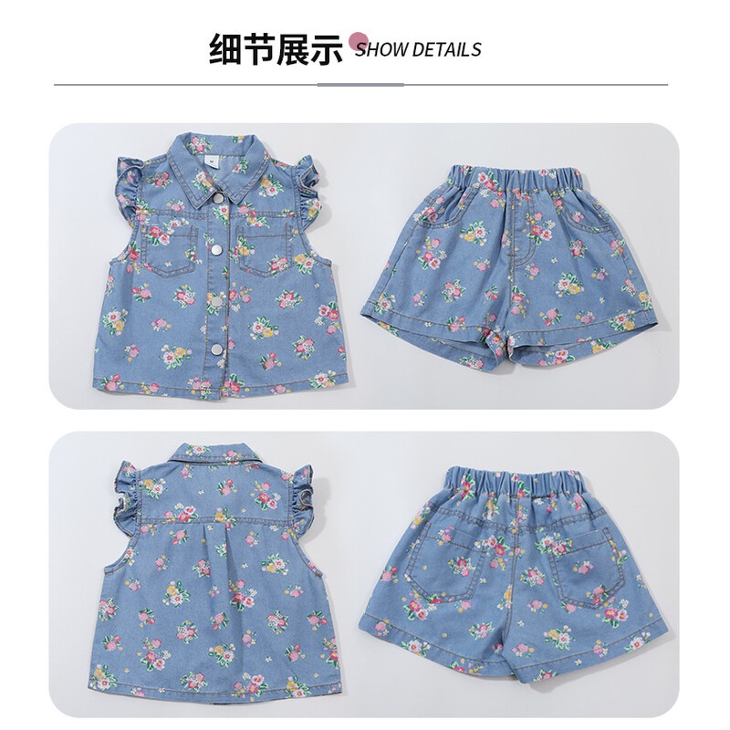 Hàng Có Sẵn Miễn Phí Vận Chuyển Bộ Đồ Denim Cô Gái Phong Cách Chính Hãng!Bán Chạy!Denim Sáp Mềm Waxy!Bán Hàng Trên Kệ!