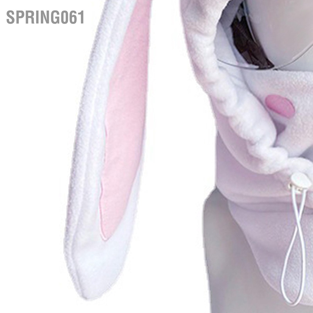 Spring061 Mùa Đông Nón Tai Thỏ Phong Cách Dễ Thương Chống Gió Ấm Chất Liệu Lông Cừu Một Mảnh Thiết Kế Sang Trọng Cho Đi Xe Ngoài Trời