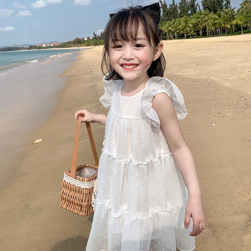 Đầm Công Chúa Màu Trơn Ngọt Ngào Thời Trang Mùa Hè Hàn Quốc 2023 Mới Cho Bé Gái