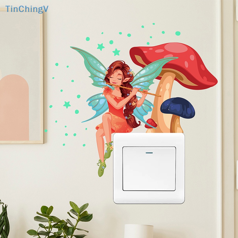 [TinChingV] Hình Dán Tường Dạ Quang Hình Nấm Cổ Tích Trang Trí Phòng Bé Gái [Mới]