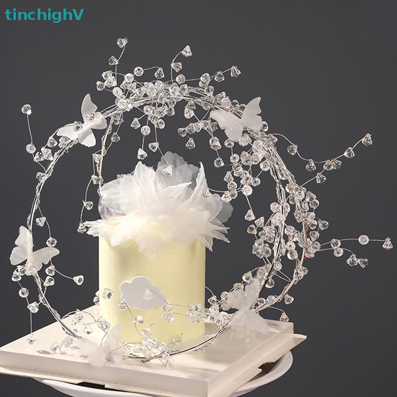 1 Que Cắm Trang Trí Bánh Kem Hình Bướm Màu Trắng