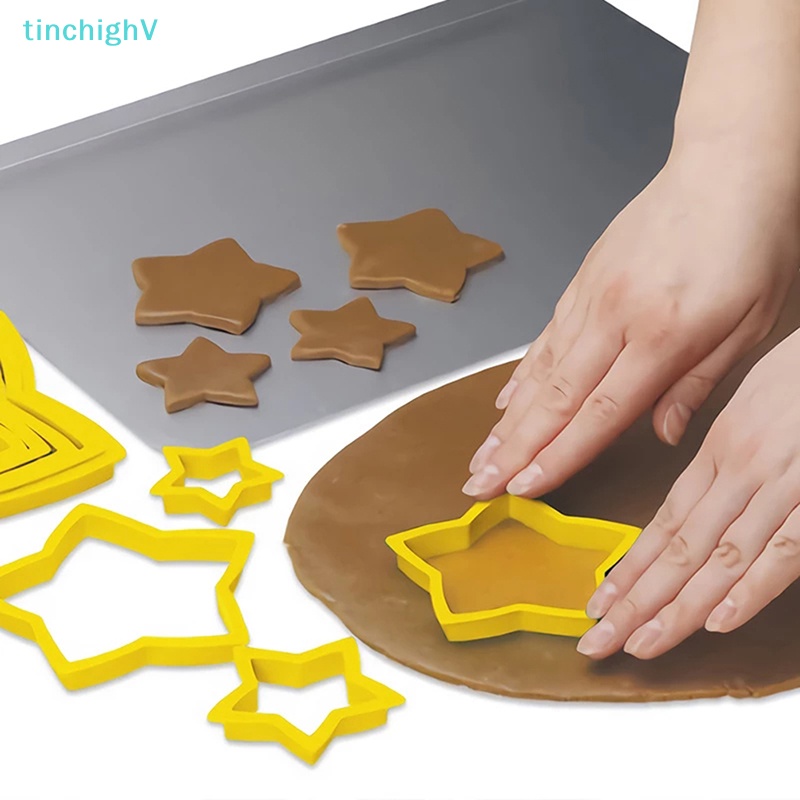 Bộ 6 Khuôn Làm Bánh Quy Hình Cây Thông / Hoa / Trái Tim / Ngôi Sao Độc Đáo Tiện Dụng