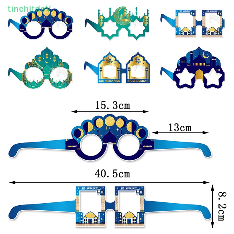 Bộ 6 Kính Giấy Chủ Đề Eid AL Adha Mubarak Vui Nhộn Dùng Trang Trí Tiệc