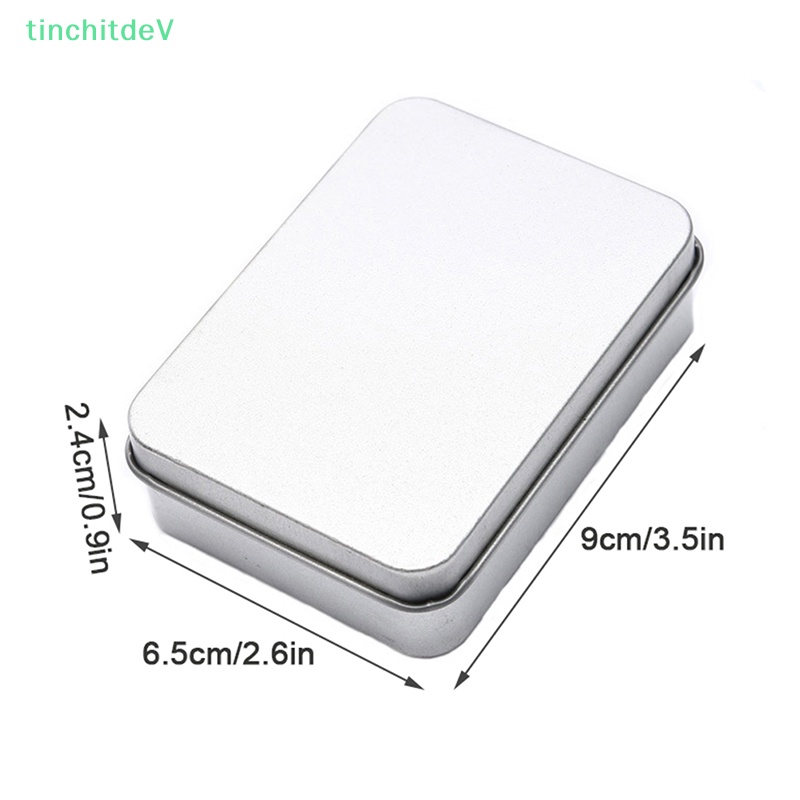 Hộp Thiếc Mini Hình Chữ Nhật Có Nắp Đậy Đựng Đồ Tiện Dụng