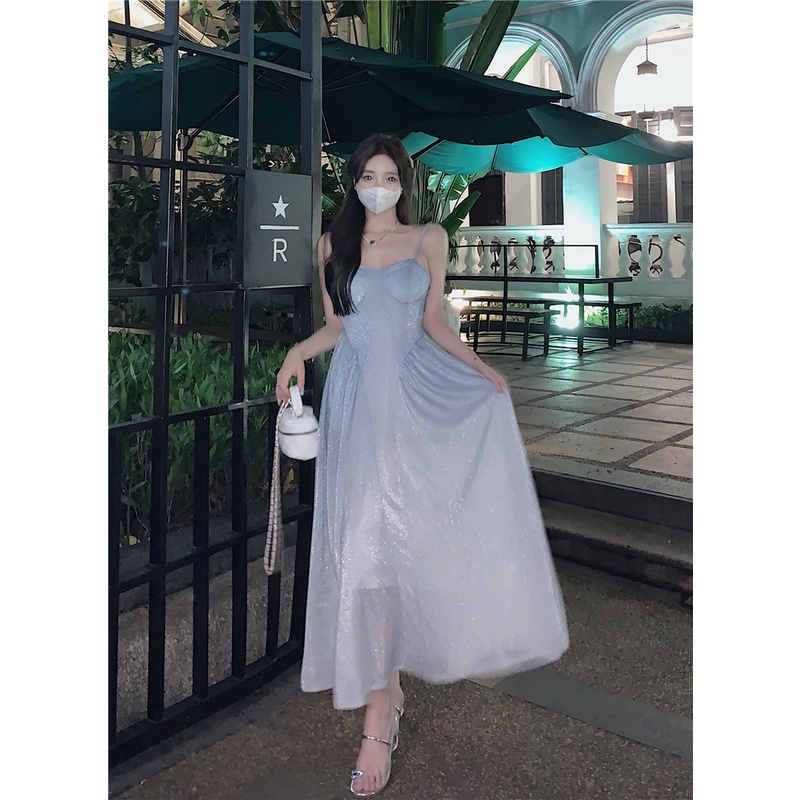 Đầm Dài Dáng Chữ A Màu gradient Lấp Lánh Thời Trang Cao Cấp Cho Nữ