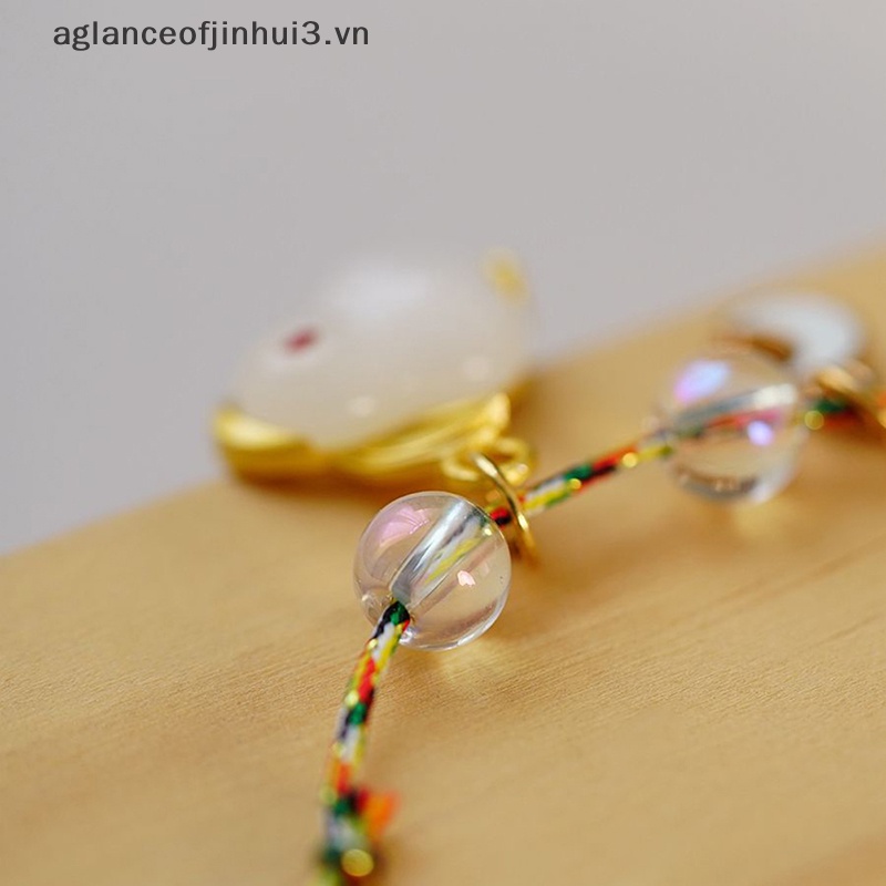 ~ Afhvn ~ Mới Vòng Tay Dây Bện Xỏ Hạt Hình Thỏ Mặt Trăng Cổ Điển Trung Hoa Có Thể Điều Chỉnh Làm Quà Tặng