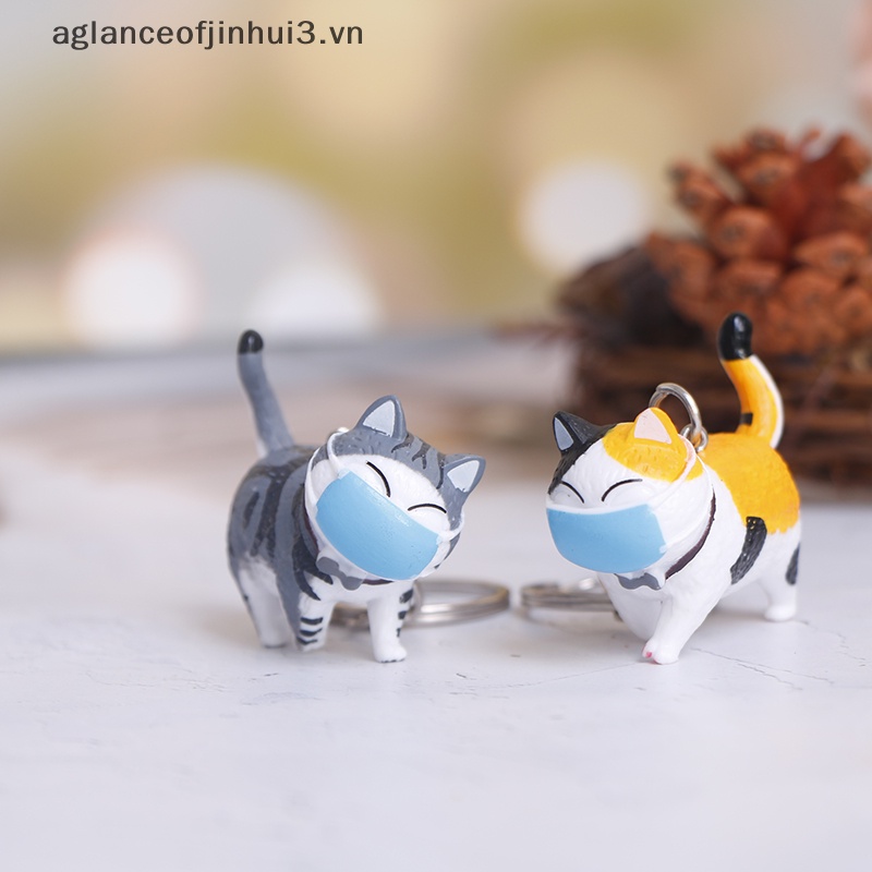 ~ Afhvn ~ Móc Khóa Trang Trí Túi Xách Hình Mèo Dễ Thương