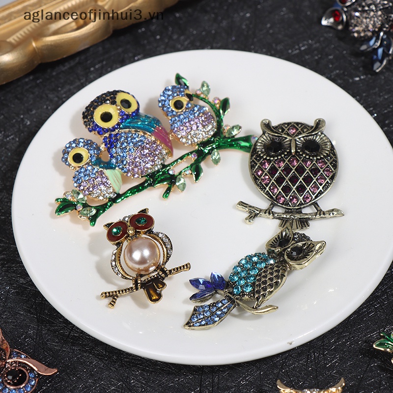 ~ Afhvn ~ Trâm Cài Áo Hình Chim Cú Đính Kim Cương Giả Đơn Giản Làm Quà Tặng Tiệc Tùng