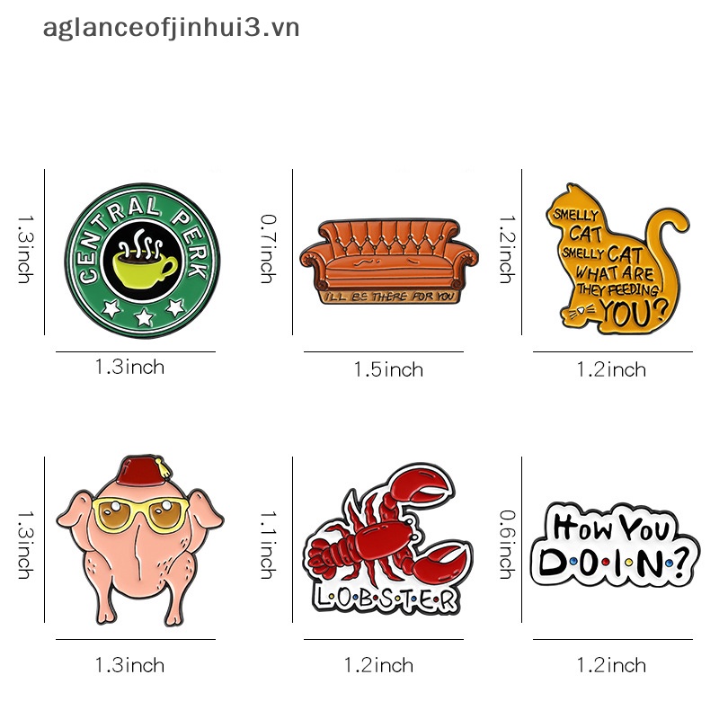 ~ Afhvn ~ Ghim Cài Áo Tráng Men Hình Tôm Hùm / Mèo / Gà Tây Cổ Điển Làm Quà Tặng Trang Sức TV