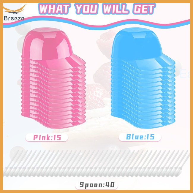 Bộ 30 Tô + 40 Muỗng Ăn Kem / Tráng Miệng Hình Nón Bảo Hiểm Sáng Tạo