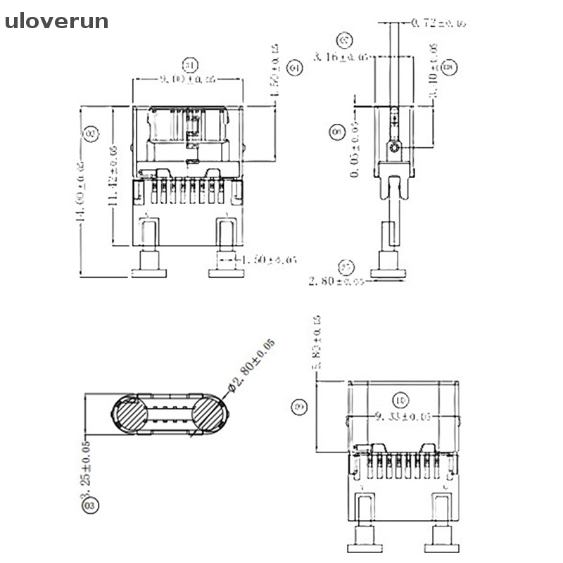 Set 2 Ổ Cắm Điện TYPE-C 2Pin Chống Thấm Nước Tiện Dụng
