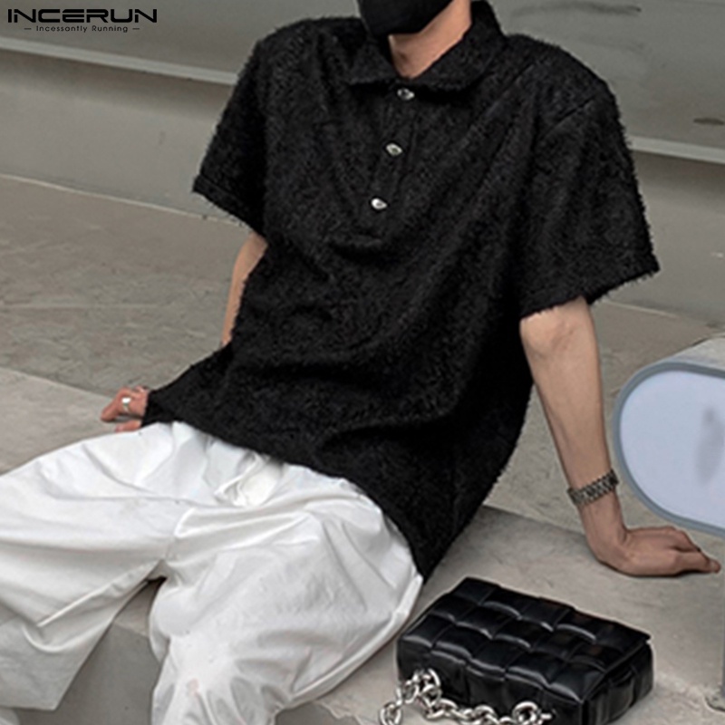 Áo sơ mi INCERUN ngắn tay thời trang dành cho nam