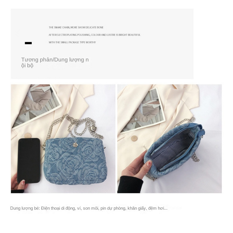 Túi đeo dưới cánh tay Vải Canvas Dáng Vuông Nhỏ Kiểu vintage Thời Trang Xuân Hè 2023