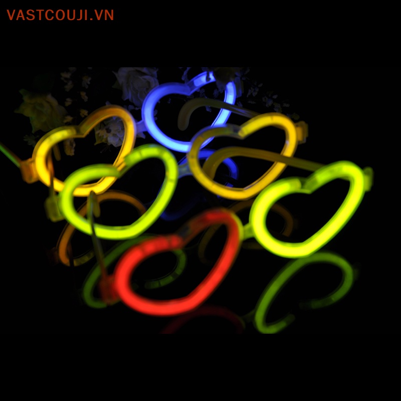 Que Phát Sáng Màu Neon Hình Trái Tim Trang Trí Mắt Kính DIY