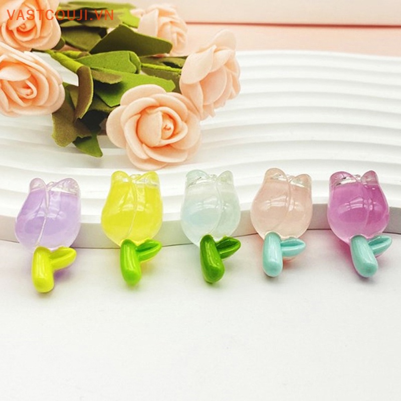 Bộ 5 Hộp Gel Trang Trí Điện Thoại Hình Hoa Tulip Phát Quang DIY