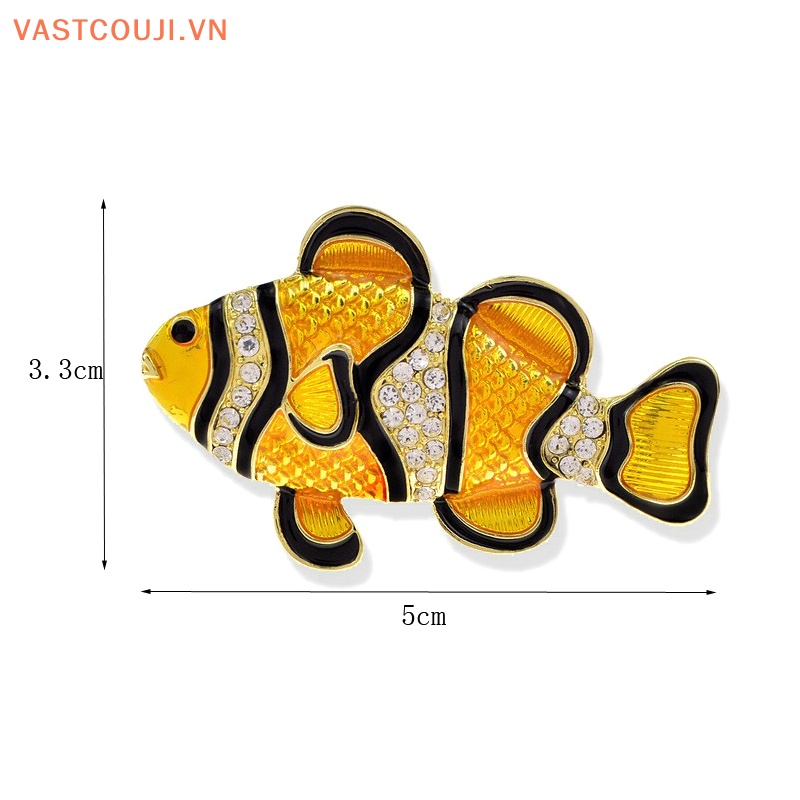 Ghim Cài Áo Hình Cá Đính Đá Nhân Tạo Thời Trang Dành Cho Nữ