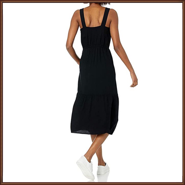 Đầm Midi Hai Dây Màu Sắc Thời Trang Mùa Hè Quyến Rũ Cho Nữ