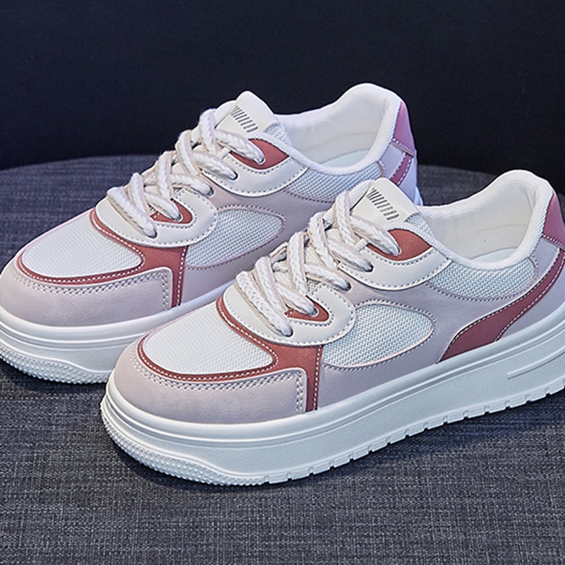 Giày Thể Thao Đế Bằng Cổ Thấp Thoáng Khí Phong Cách Hàn Quốc Cho Nữ