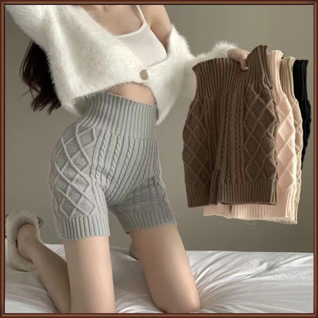 Quần Legging Dệt Kim Lưng Cao Co Giãn Nâng Mông Giữ Ấm Mùa Đông Cho Nữ