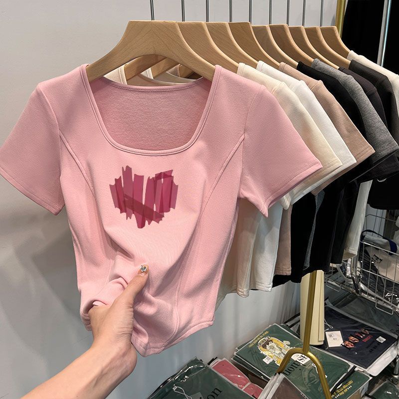 Áo Thun Cotton Tay Ngắn Cổ Tròn In Họa Tiết Hoạt Hình Thời Trang Mùa Hè Cho Nữ