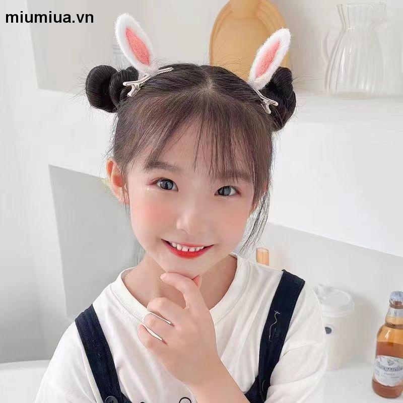 miumiuaTrẻ Em Sang Trọng Kẹp Tóc Tai Thỏ Cô Gái Dễ Thương Đầu Nhỏ Phụ Kiện Trẻ Em Banger Clip