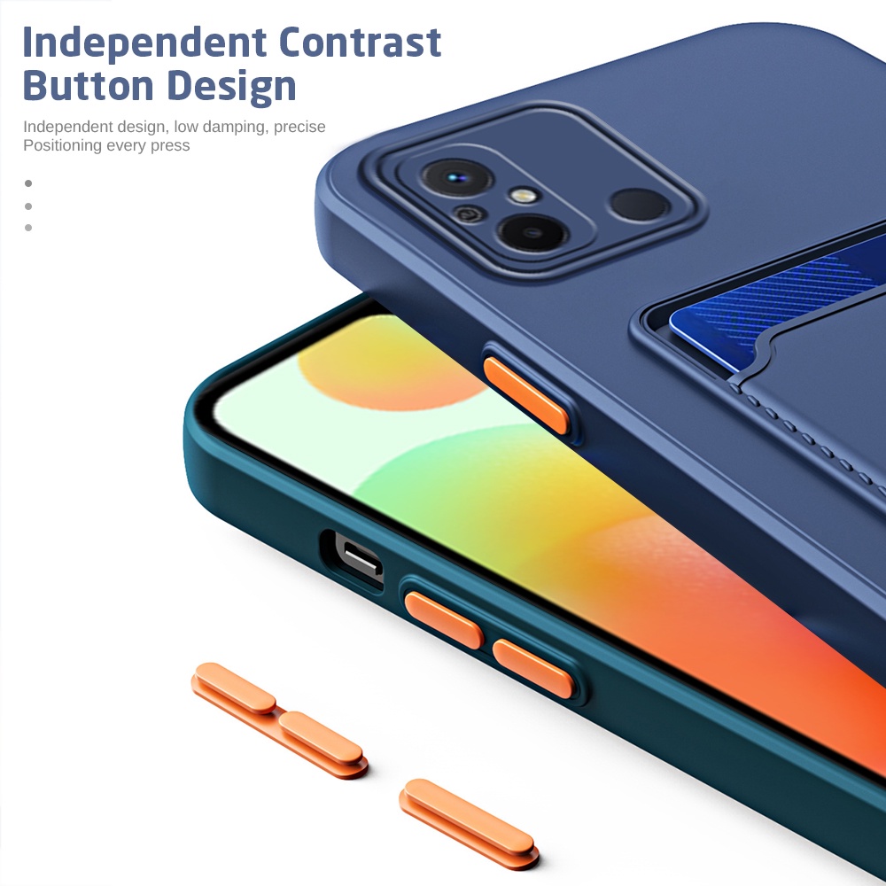 Ốp Điện Thoại TPU Mềm Chống Trầy Chống Trượt Có Ngăn Đựng Thẻ Cho Xiaomi Redmi 12C 10C 10A Note 11 Pro X3 NFC M4 Pro
