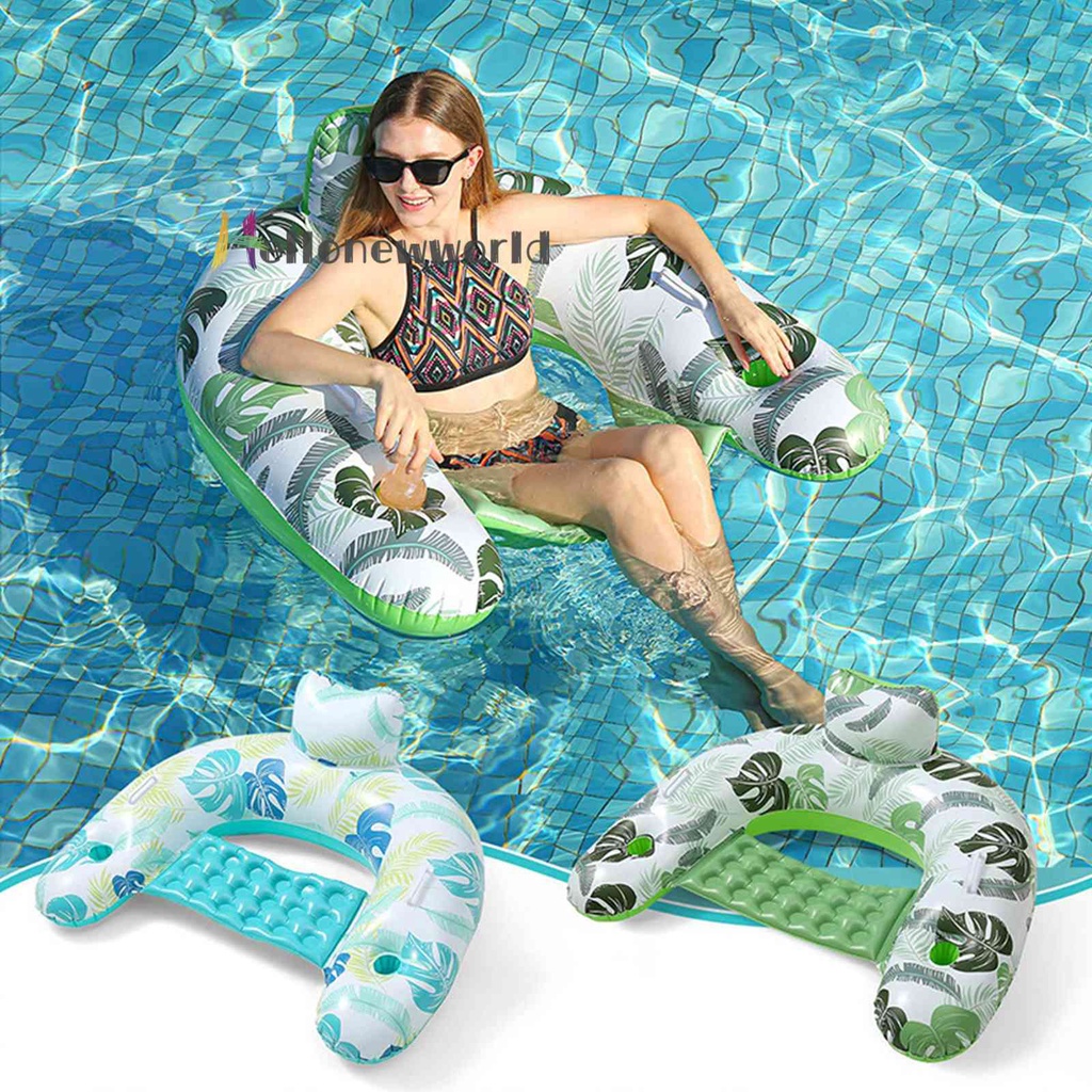 Ghế Phao Bơi Bơm Hơi Bằng PVC Kèm Giá Đỡ Cốc Tiện Dụng Cho Bể bơi