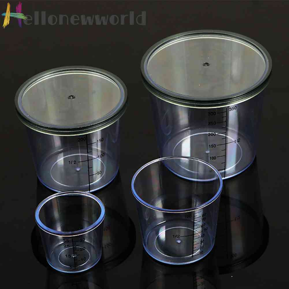 Set 4 Cốc Đo Lường Kèm Vỏ Đựng Mồi Câu Cá Tiện Dụng