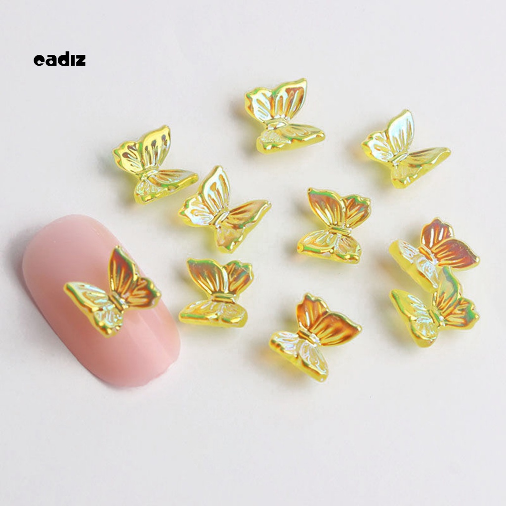 Bộ 100 Phụ Kiện Trang Trí Móng Tay Hình Bướm Nhiều Màu Sắc Chống Phai DIY